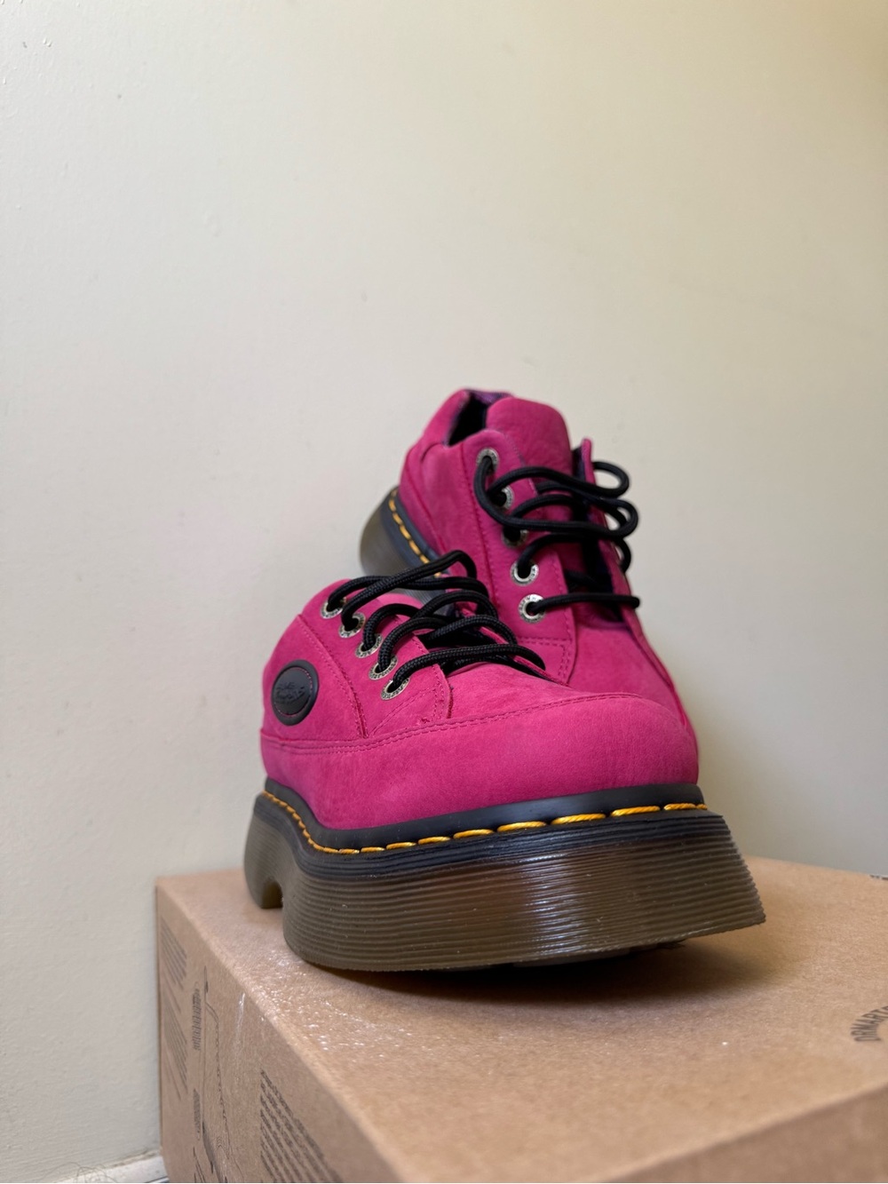 Dr. Martens Pink Platform Lace-Up Shoes